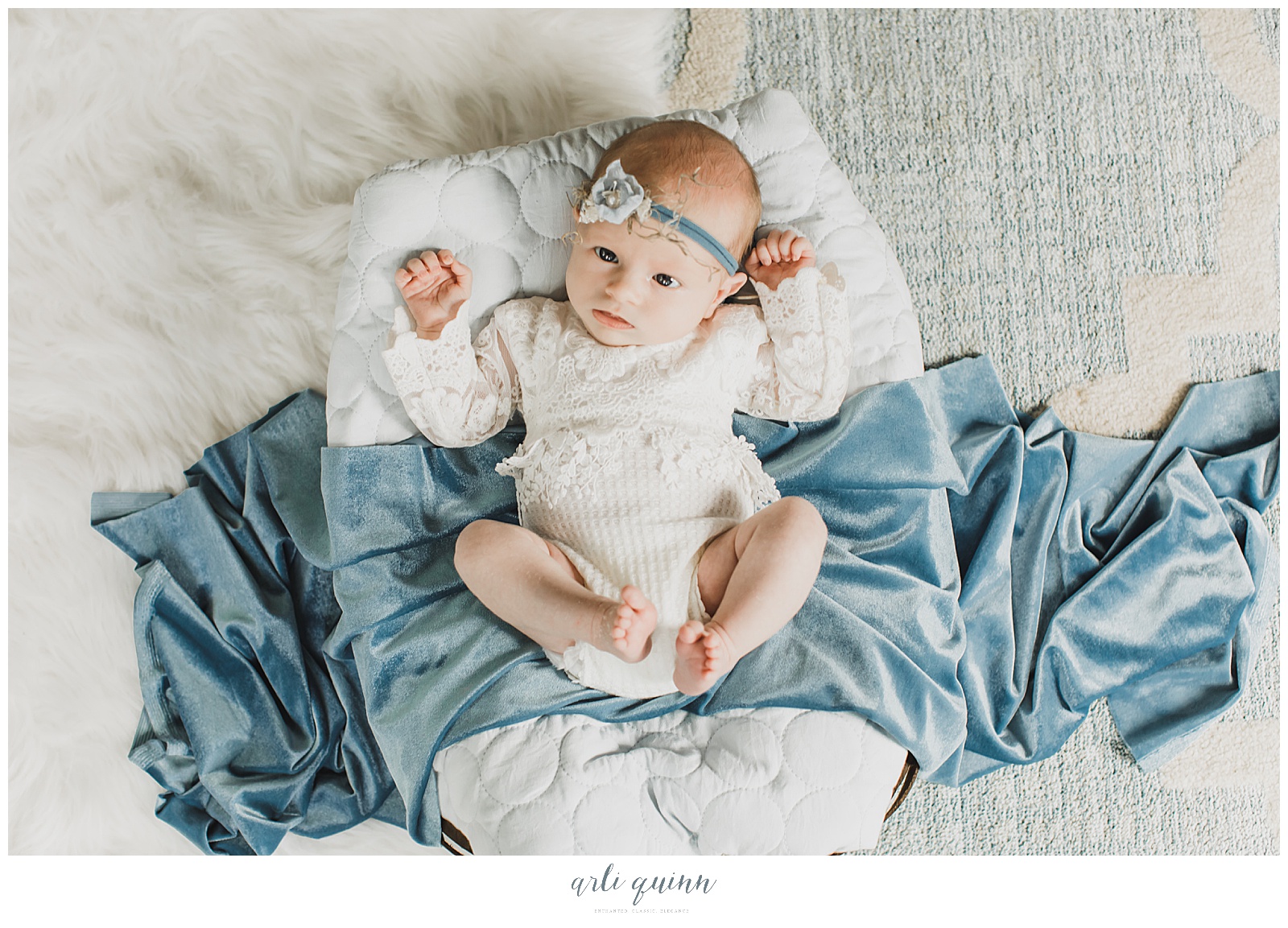 Photoshoot for store newborn baby girl