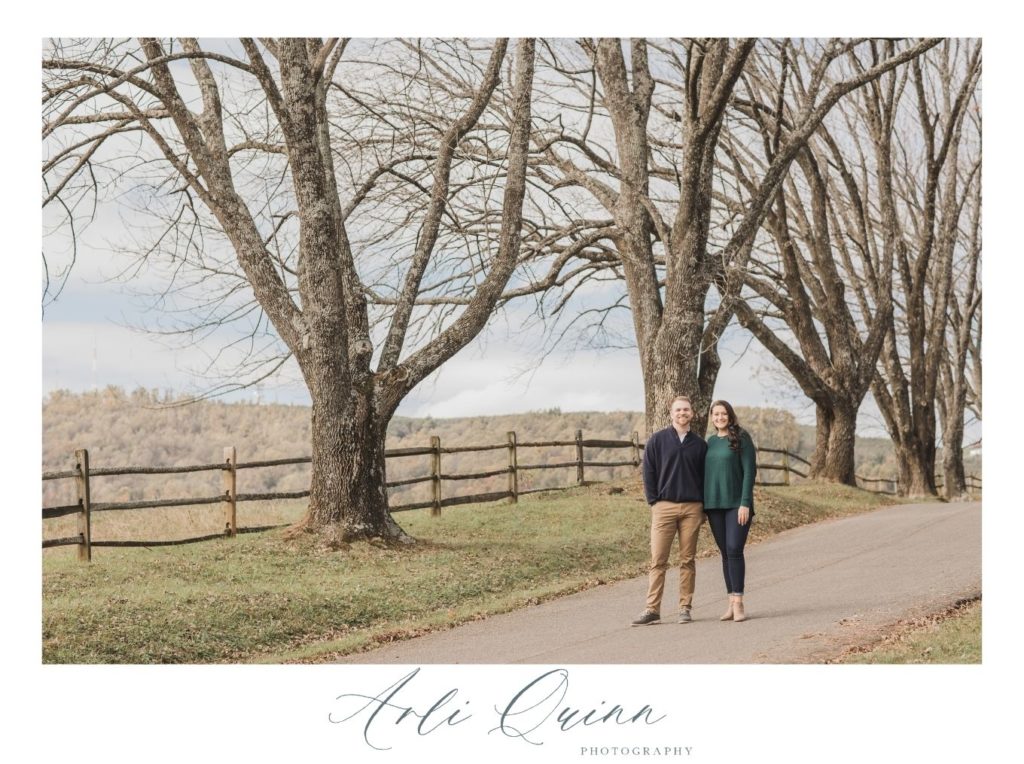 A James Monroe Highland engagement session with stunning mountain views